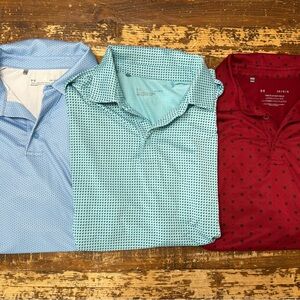 Under Armour Men's Polo Shirt Trio - Light Blue, Teal, Red
